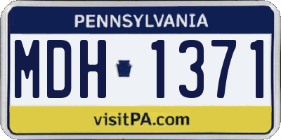 PA license plate MDH1371