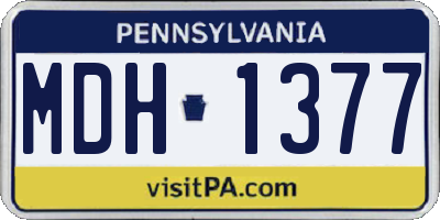 PA license plate MDH1377