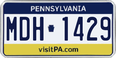 PA license plate MDH1429