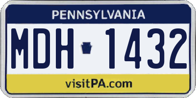 PA license plate MDH1432