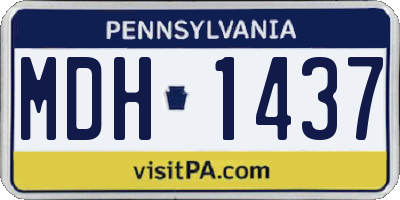 PA license plate MDH1437