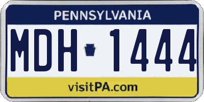 PA license plate MDH1444