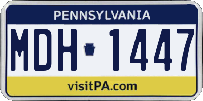 PA license plate MDH1447
