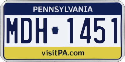 PA license plate MDH1451