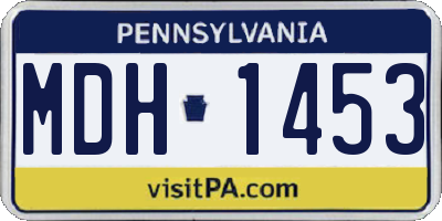 PA license plate MDH1453