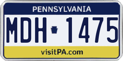 PA license plate MDH1475