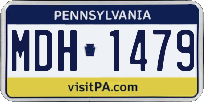 PA license plate MDH1479