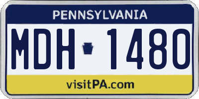 PA license plate MDH1480