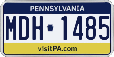 PA license plate MDH1485