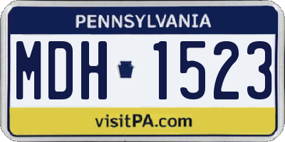 PA license plate MDH1523