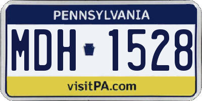 PA license plate MDH1528
