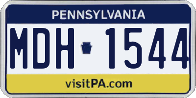 PA license plate MDH1544