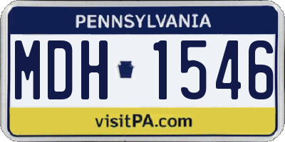 PA license plate MDH1546