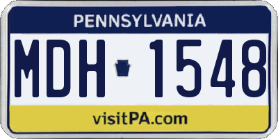 PA license plate MDH1548