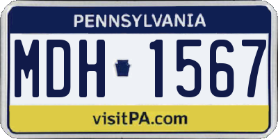 PA license plate MDH1567