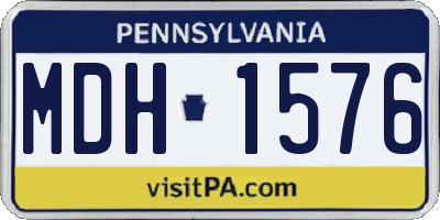 PA license plate MDH1576