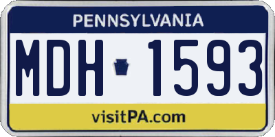 PA license plate MDH1593