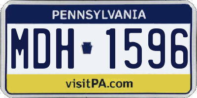 PA license plate MDH1596