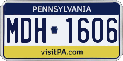 PA license plate MDH1606