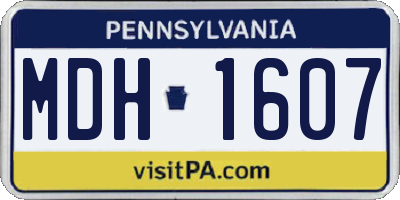 PA license plate MDH1607