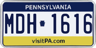 PA license plate MDH1616
