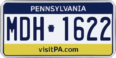PA license plate MDH1622