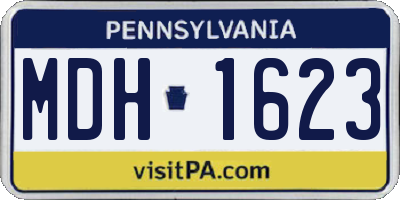 PA license plate MDH1623