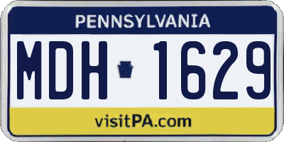 PA license plate MDH1629