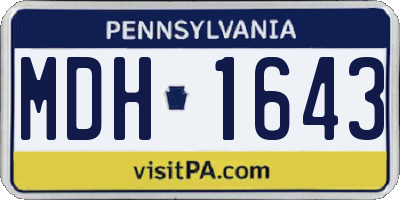 PA license plate MDH1643
