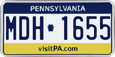 PA license plate MDH1655
