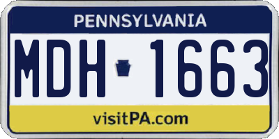 PA license plate MDH1663