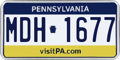 PA license plate MDH1677
