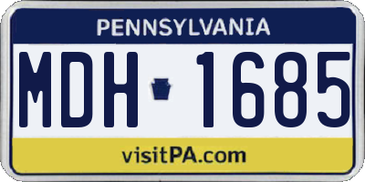 PA license plate MDH1685