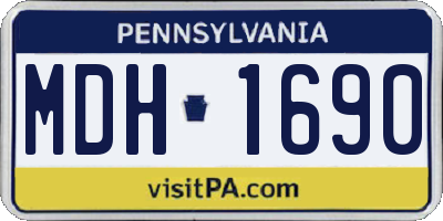 PA license plate MDH1690
