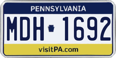 PA license plate MDH1692