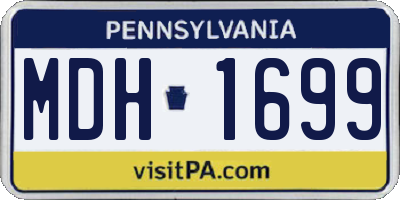 PA license plate MDH1699