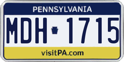 PA license plate MDH1715
