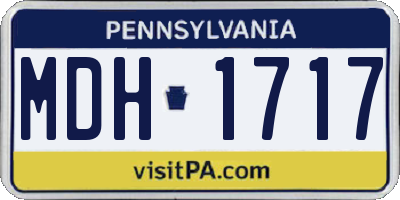 PA license plate MDH1717
