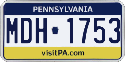 PA license plate MDH1753