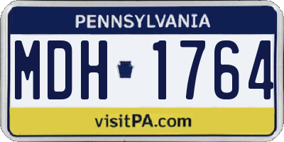 PA license plate MDH1764