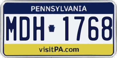 PA license plate MDH1768