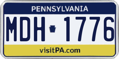 PA license plate MDH1776