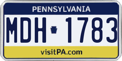 PA license plate MDH1783