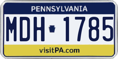 PA license plate MDH1785