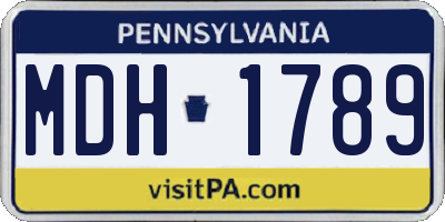 PA license plate MDH1789