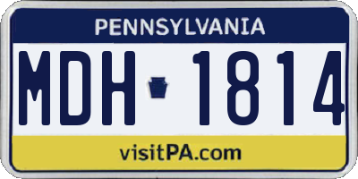 PA license plate MDH1814