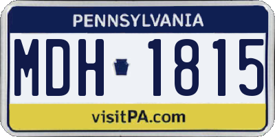 PA license plate MDH1815