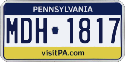 PA license plate MDH1817