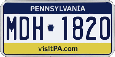 PA license plate MDH1820