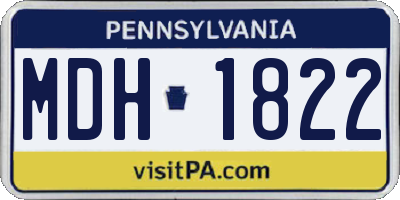 PA license plate MDH1822